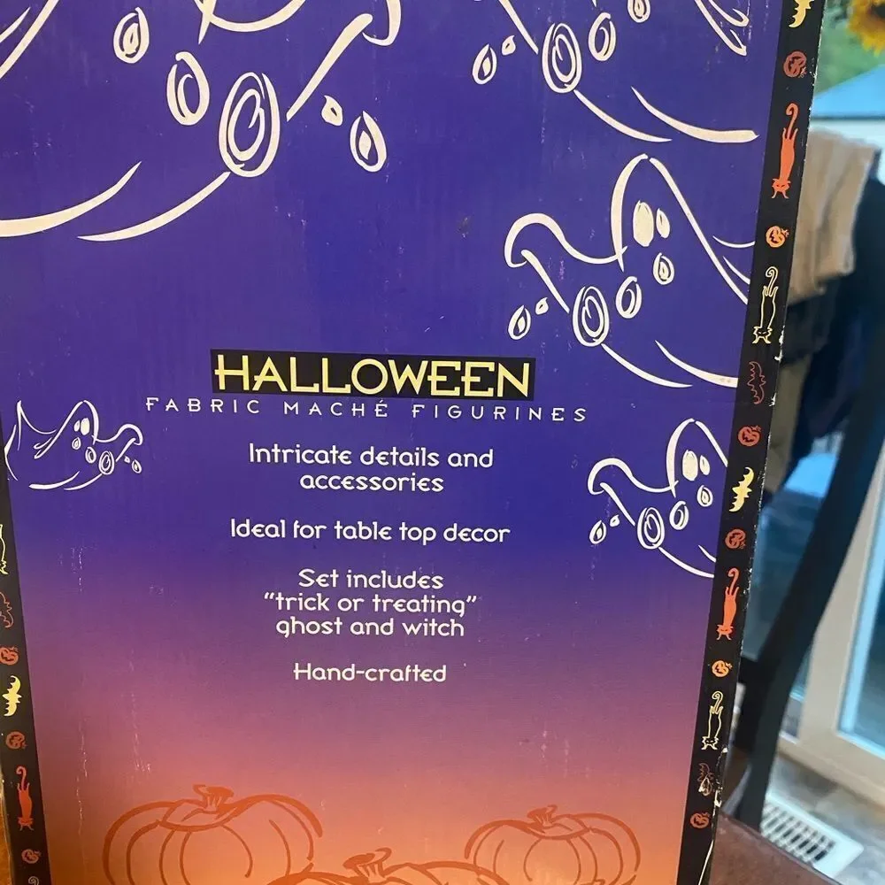Halloween Fabric Mache Ghost and Witch 13